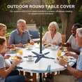 thumbnail image 3 of Round Outdoor Tablecloth with Umbrella Hole and Zipper, Navy Blue Starfish Tablecloth with Elastic Waterproof, Coastal Summer Beach Nautical Patio Table Covers for 45" - 54" Picnic Pool Tables, 3 of 9