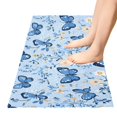 thumbnail image 5 of Haosy Blue Butterflies and Flowers Bathroom Rugs Non Slip Absorbent Soft Plush Quick Dry Bath Mat, 39"x20", 5 of 8