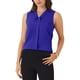 thumbnail image 4 of INSPIRAR CHIC Blusas de Trabajo de Cuello en V Sin Mangas con Pliegues Frontales para Mujeres XS Azul Real, 4 of 6