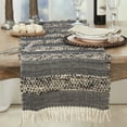 thumbnail image 3 of Saro Lifestyle 4110.BN1672B 16 x 72 in. Tassel Trimmed Stripes Table Runner, Black & Natural, 3 of 3