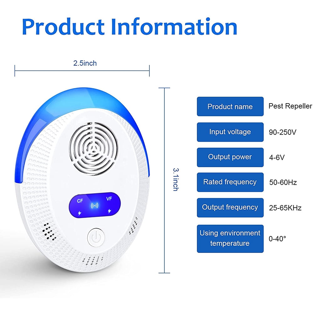 Ultrasonic Pest Repeller 6 Pack, Electronic Plug in Indoor Pest Repellent, Ultrasonic Pest Repellent,Indoor Pest Control for Home,Kitchen, Office, Garage, Hotel