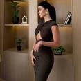 thumbnail image 5 of Women's Hollow-out Chest Wrapped Sleeveless Pleated Long Dress, Solid Color, 5 of 28
