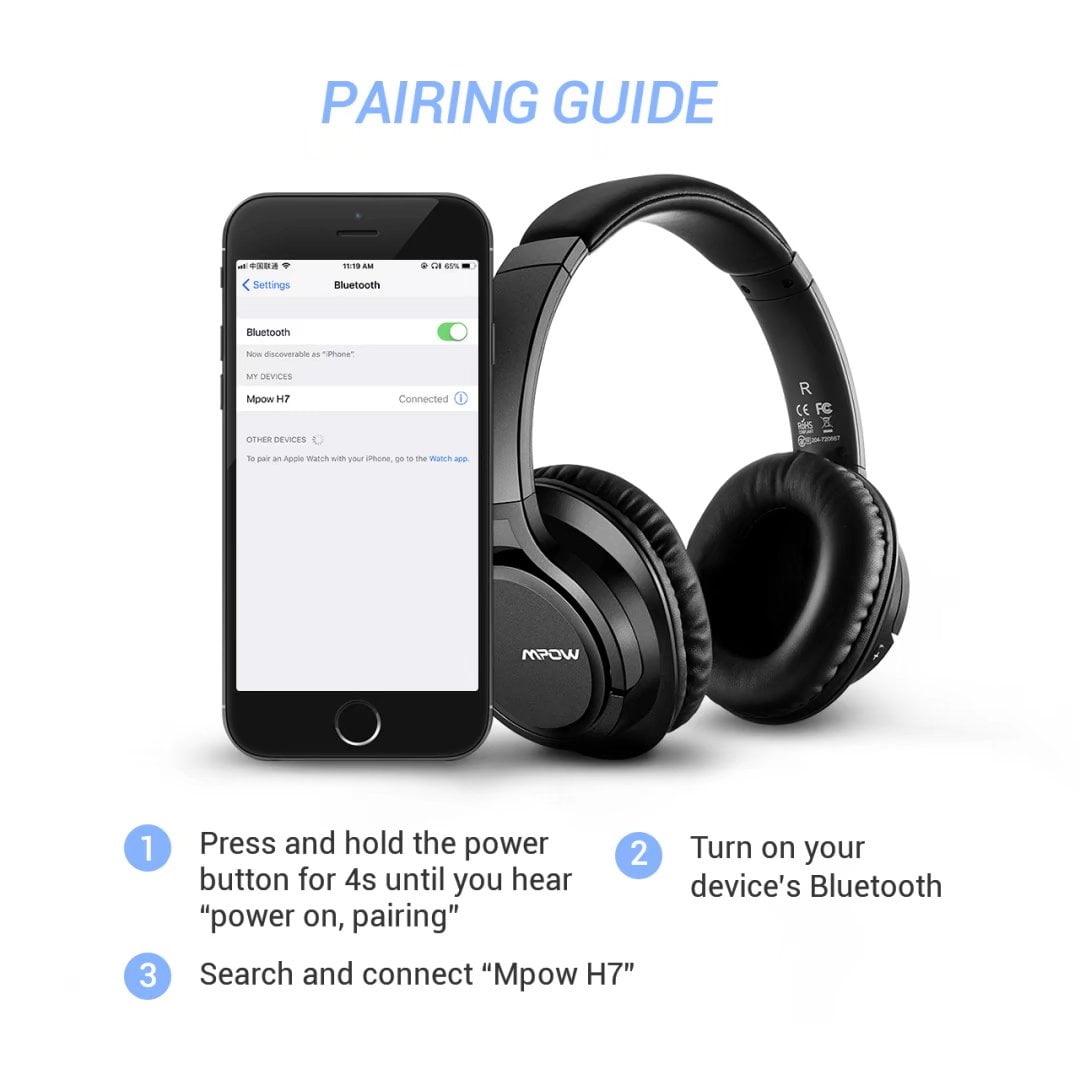 Mpow H7 Bluetooth Headphones Over Ear Stereo Wireless Headset With Microphone Comfortable Memory Protein Earpads 18 Hours Playtime Wired And Wireless Headphones For Cellphone Tablet Black Walmart Com Walmart Com Mpow H7 Bluetooth Headphones Over Ear Stereo Wireless Headset With Microphone Comfortable Memory Protein Earpads 18 Hours Playtime Wired And Wireless Headphones For Cellphone Tablet Black Walmart Com Walmart Com