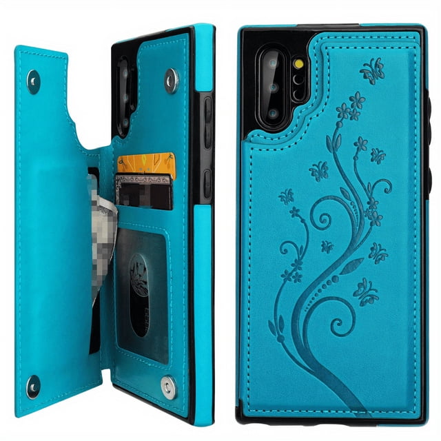 Butterfly Pattern PU Leather Case Wallet: Shockproof Flip Cover with Card Holder for Samsung S8/S10/Note10/S21 Series