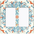 thumbnail image 6 of Metal Light Switch Plate Cover Colorful White Flower Heart Mandala Tile Pattern TIL037, 6 of 13