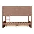 thumbnail image 6 of Harper & Bright Designs Full XL over Full XL Bunk Bed with 2 Drawers, Wood Full XL Bunk Bedframe with Storage Cabinets and LED Lights for Bedroom, Brown, 6 of 13