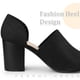 thumbnail image 4 of Sandalias de mezclilla con punta abierta y Tacones gruesos Perphy Negro 38, 4 of 6