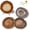 Coffee With Gold Edge-4pk, variant on Brown Agate Set of 4,Gem Stone Coasters With Gold Rim, Coasters Slice With Rubber Bumpers For Home Decoration, For Coffee Table
