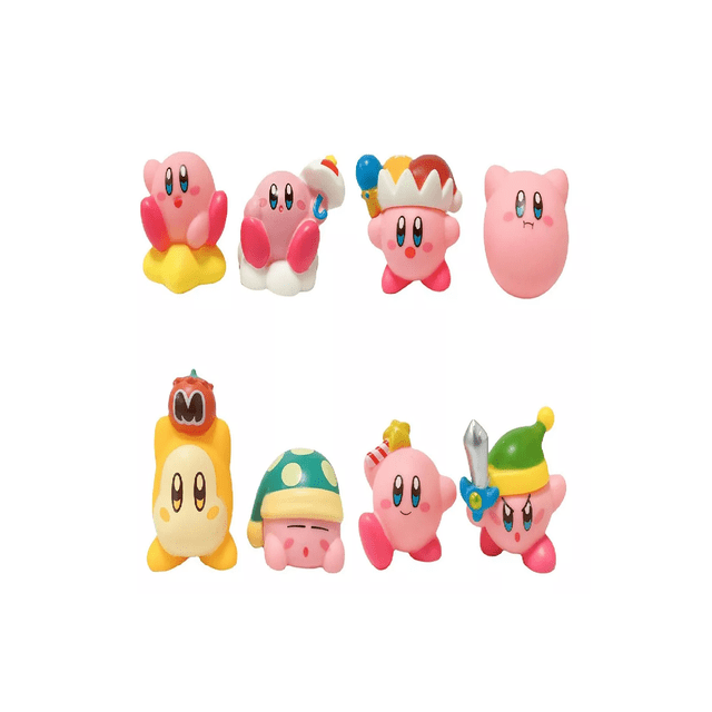 8 Figuras De Juguete Kirby Mirror Coleccionables Rosa