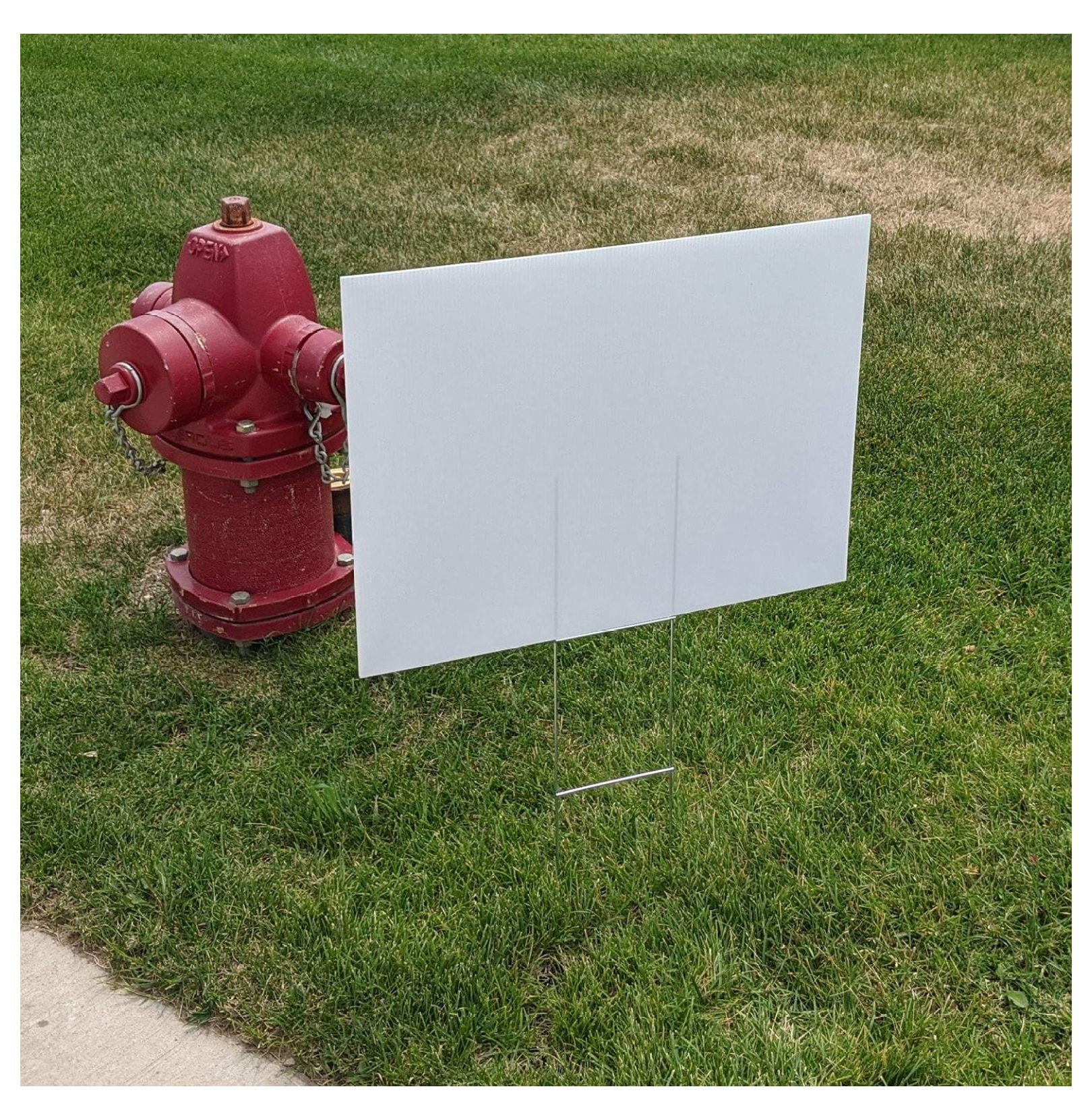 VSE Blank Yard Signs | 24"W x 18"H Signs (10 pc), Includes Metal H-Stakes | For Garage Sales Signs, Graduations, or Political Lawn Sign