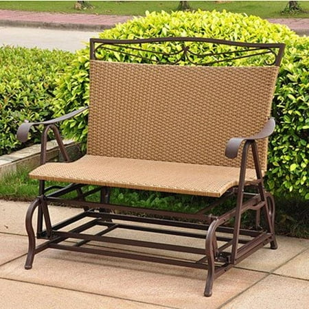 International Caravan Valencia Resin Wicker/Steel Double Glider - Honey