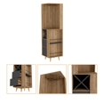thumbnail image 4 of FM FURNITURE Ziton Corner Bar Cabinet External Shelves Brown Engineered Wood, 4 of 8