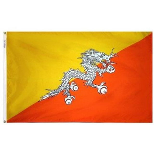 Annin Flagmakers 190642 Drapeau du Bhoutan Nyl-Glo 3 Pi x 5 Pi