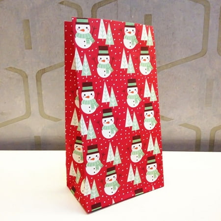 Christmas Party Food Merry Christmas Paper Bag Snowman Christmas Tree Food Cookie Gift Packing Bag Birthday Party Stand Bags ()