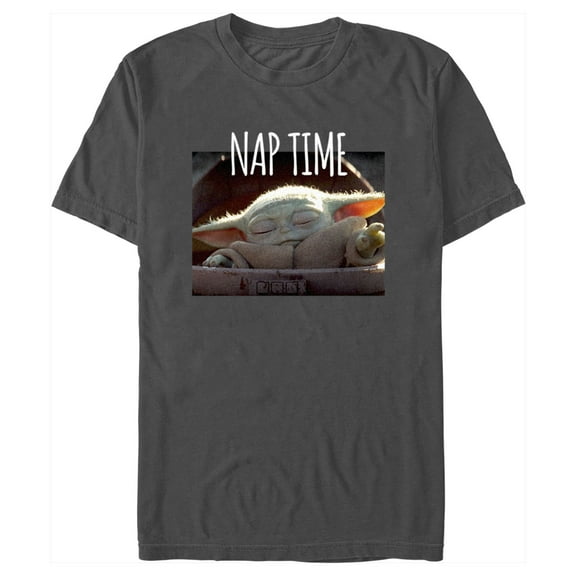 Men's Star Wars: The Mandalorian Grogu Nap Time Graphic Tee Charcoal 3X Large