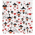 thumbnail image 3 of Ambesonne Valentines Shower Curtain, Hearts in Lamps Romance, 69"Wx84"L, Vermilion and Scarlet, 3 of 3