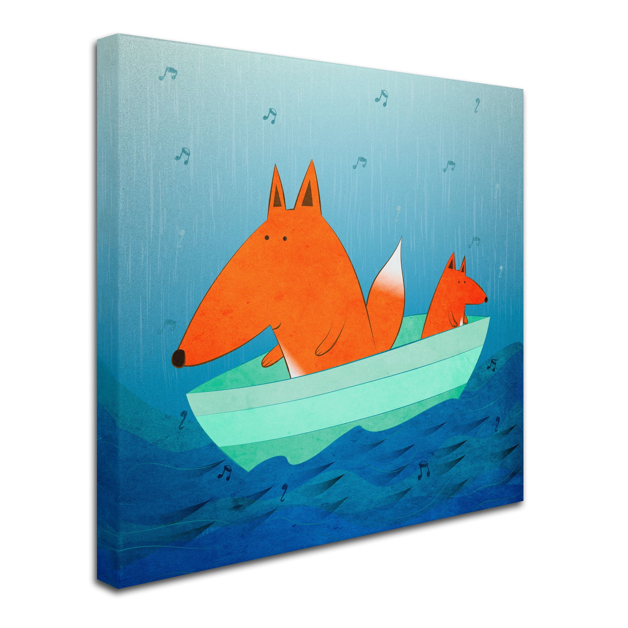 Trademark Fine Art "Fox in a Boat" Canvas Art by Carla Martell