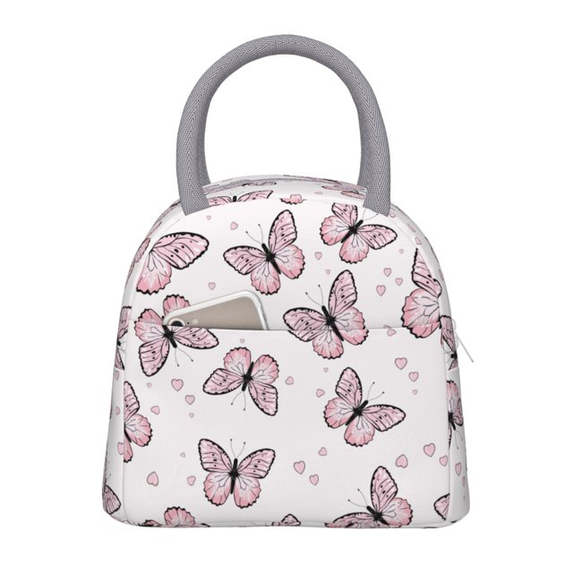 Easygdp Butterflies (2) Bolsa de Almuerzo Insulada Grande, Forro de Aluminio, Diseño Espacioso, a Prueba de Fugas, Ideal para Trabajo, Picnics, Viajes y Actividades al Aire Libre