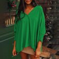 thumbnail image 3 of bnaln Womens Tops Dressy Casual Blouses V Neck 3/4 Sleeve Spring Shirts Summer T-Shirts Elegant Tunic Tops Business Work Blouse Loose Pullover Blouses Basic Tees Y2K Going Out Tops, 3 of 7