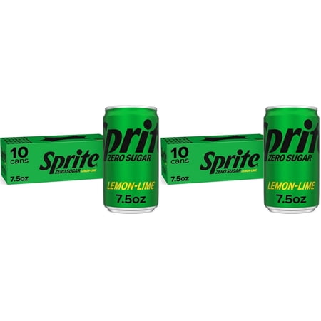 Sprite Diet Zero Sugar Lemon Lime Mini Soda Pop Soft Drink, 7.5 fl oz, 10 Pack Cans