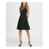 DKNY Womens Asymmetric Knee Sheath Dress Black 4