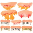 thumbnail image 4 of Miangastore PVC Fake Teeth Gold 10Pcs 4.7x2Cm, 4 of 8