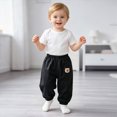 thumbnail image 2 of 2-3T 3 Pack Toddler Boys Pants Toddler Boys Clothes Kids Boys Sweatpants Cute Casual Elastic Waist Joggers Athletic Pants Size 6M-4T,Black, 2 of 8