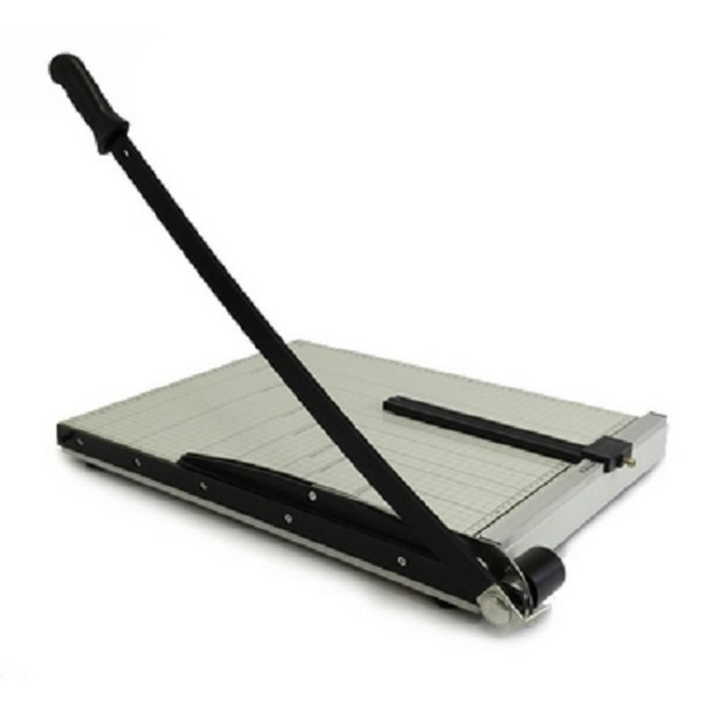 Paper cutter guillotine style 21 cut length x 16 inch metal base