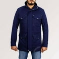 thumbnail image 1 of Blue Long Coat Cotton Jacket For Men Long Coat Cotton Coat For Men Blue Cotton Coat Men Long Cotton Coat Casual Jacket For Men Buttoned Coat size XXXL, 1 of 5