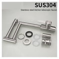 thumbnail image 3 of Folding Faucet 304 Stainless Steel Kitchen Faucet Sink Sink Sink Hot And Cold Water Faucet Rotatable ,360° Swivel Spout, 3 of 5