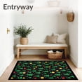 thumbnail image 3 of ODIKA 3'x5' Machine Washable Non-Slip Area Rug, Enchanted Winter Woodland with Sparkling Bauble Ornaments High Traffic Rug, Black, 621311, 3 of 7