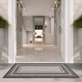 thumbnail image 5 of Safavieh Courtyard Ercan Bordered Indoor/Outdoor Area Rug, Light Gray/Black, 6'7" x 6'7" Square, 5 of 15
