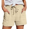 thumbnail image 2 of Athletic Running Shorts for Women Summer Casual Lightweight Elastic Waist Loose Beach Shorts with Pockets, 2 of 9
