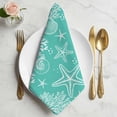 thumbnail image 2 of Teal Coastal Cloth Napkins, Nautical Beach Starfish Coral Summer Washable and Reusable Dinner Napkins Set of 4, Table Napkin for Kitchen Party Birthday Wedding Hotel Housewarming 20"x20", 2 of 9