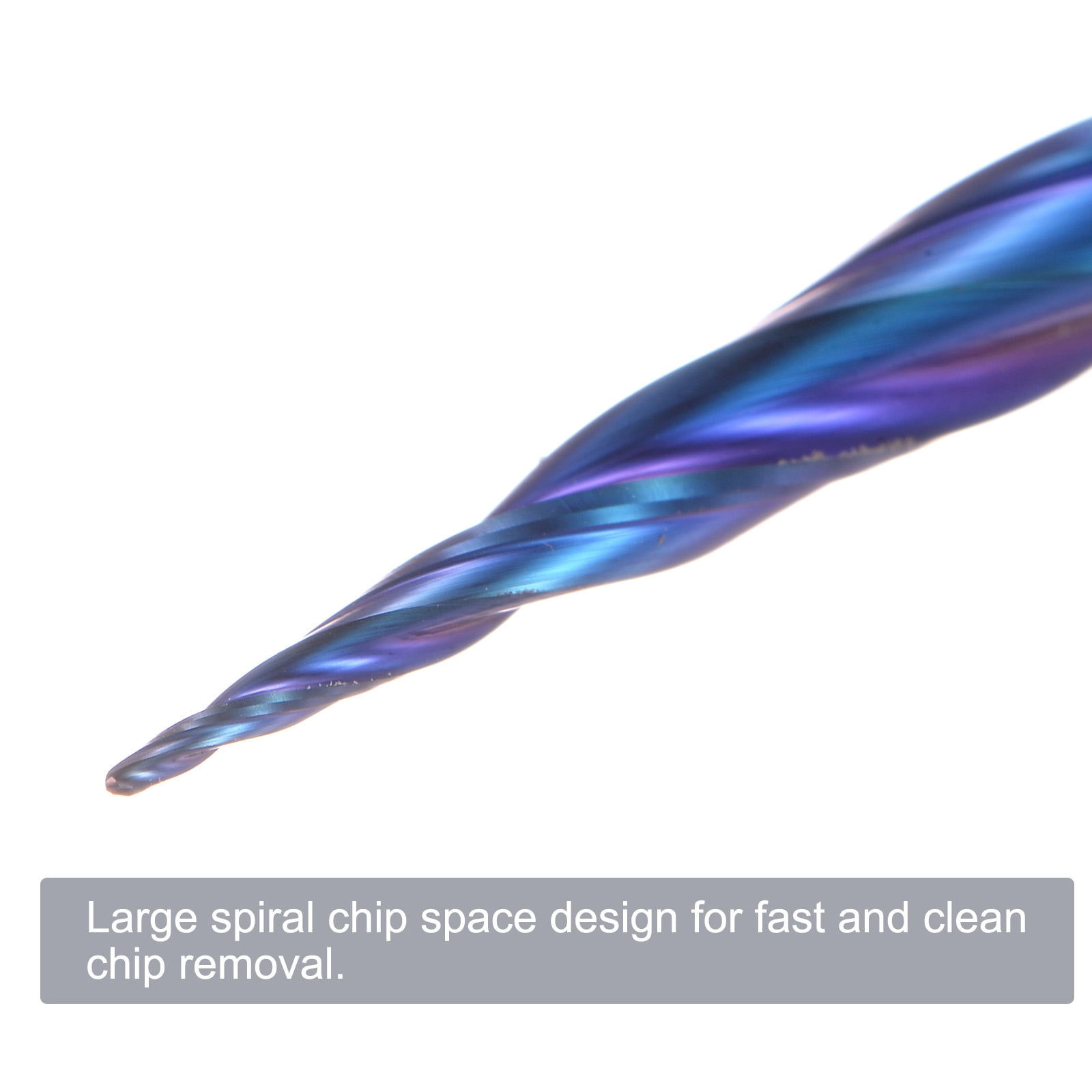 Uxcell Tapered Ball Nose End Mill 0.25mm Radius 1/4" Shank Solid Carbide Coated Upcut Spiral 2 Flutes