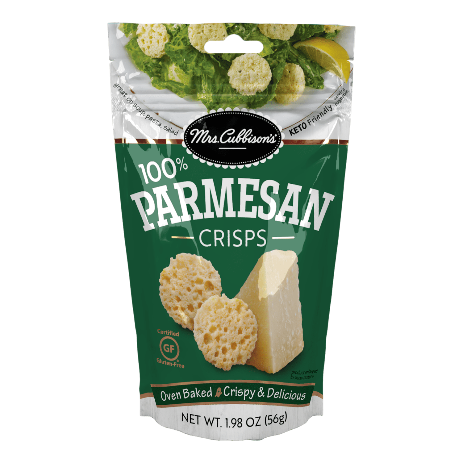 Mrs. Cubbison's Parmesan Cheese Crisps for Salad Toppings and Snacking, 1.98 oz