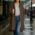 thumbnail image 4 of thefmos Women Plus Size Fall Winter Hooded Zip Up Open Front Casual Basic Coat Outdoor Raincoat Solid Trendy Jacket, Brown S, 4 of 9