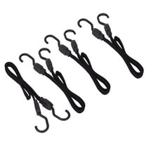 Wideskall 4 Pieces 20" inch Flat Bungee Cords with Hooks Black
