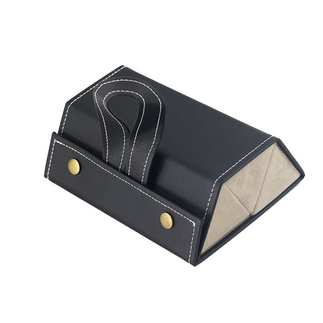 Organizador de anteojos de cuero plegable 2/3/4/5/6 caja de almacenamiento de gafas de sol de múltiples ranuras portátil de viaje para gafas Almacenamiento y organización del hogar L6402 negro Inteprter HA003745-05B