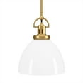 thumbnail image 6 of Evelyn&Zoe Rockwell 9.5" Wide Pendant with Glass Shade in Brass/White Milk, 6 of 9