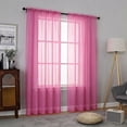 thumbnail image 2 of OVZME Hot Pink Sheer Curtains 84 inch Length 2 Panels Set, Semi Transparent Voile Rod Pocket Window Drapes for Bedroom Living Room Wedding Party Backdrop, 42W x 84L inch, 2 of 8