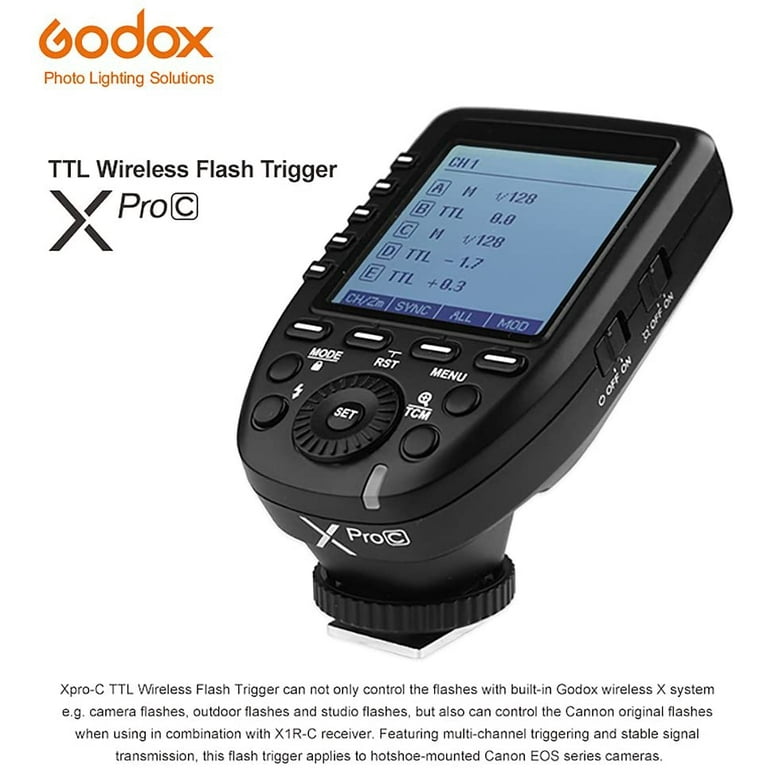Godox Xpro-C TTL Wireless Flash Trigger for Canon 1/8000s HSS TTL