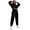 30# Black, variant on Womens Cropped Quarter Zip Sweatsuit Drawstring Hem Half Zip Stand Collar Top Cuffed Jogger Pants Set Casual Streetwear Tracksuit Gray XXL