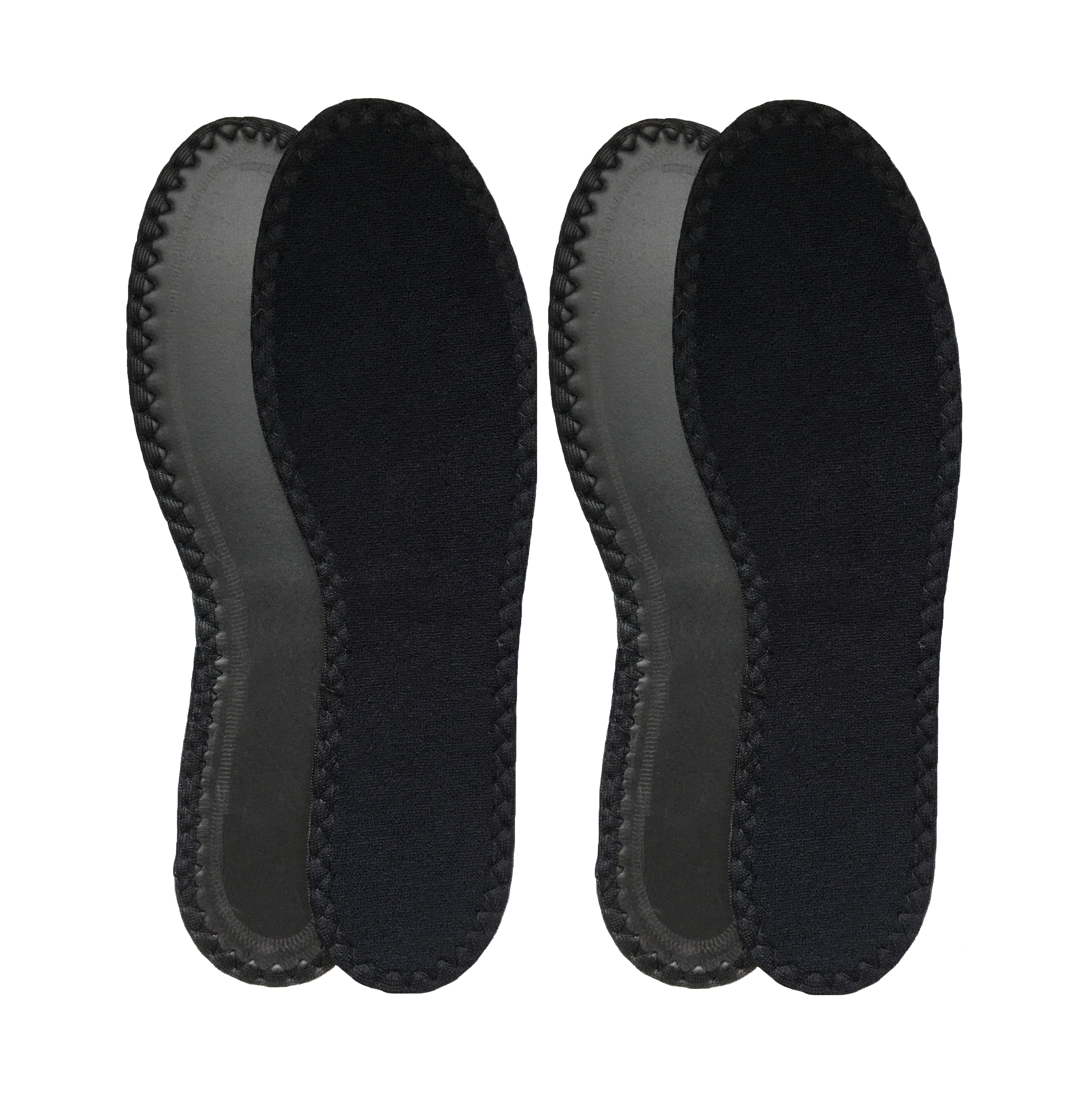 Qty = 2 Pairs Happy Step Black Terry Insoles Black Size 9 