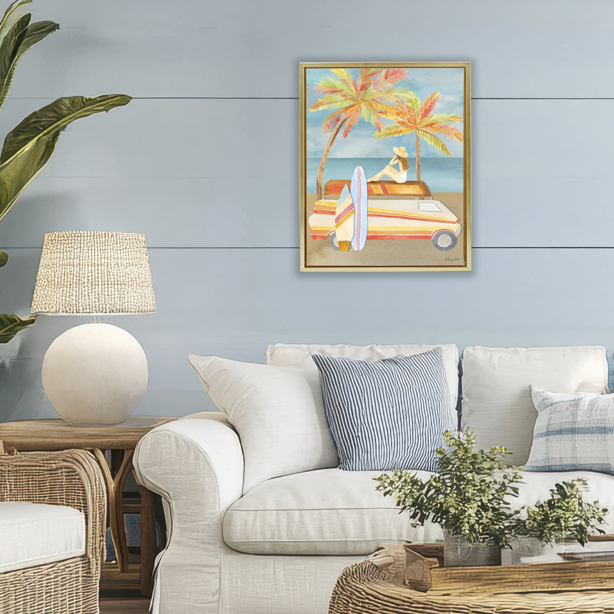 Stupell Industries California Road Trip Gold Framed Floater Canvas Wall Art, design by Hillary Holt