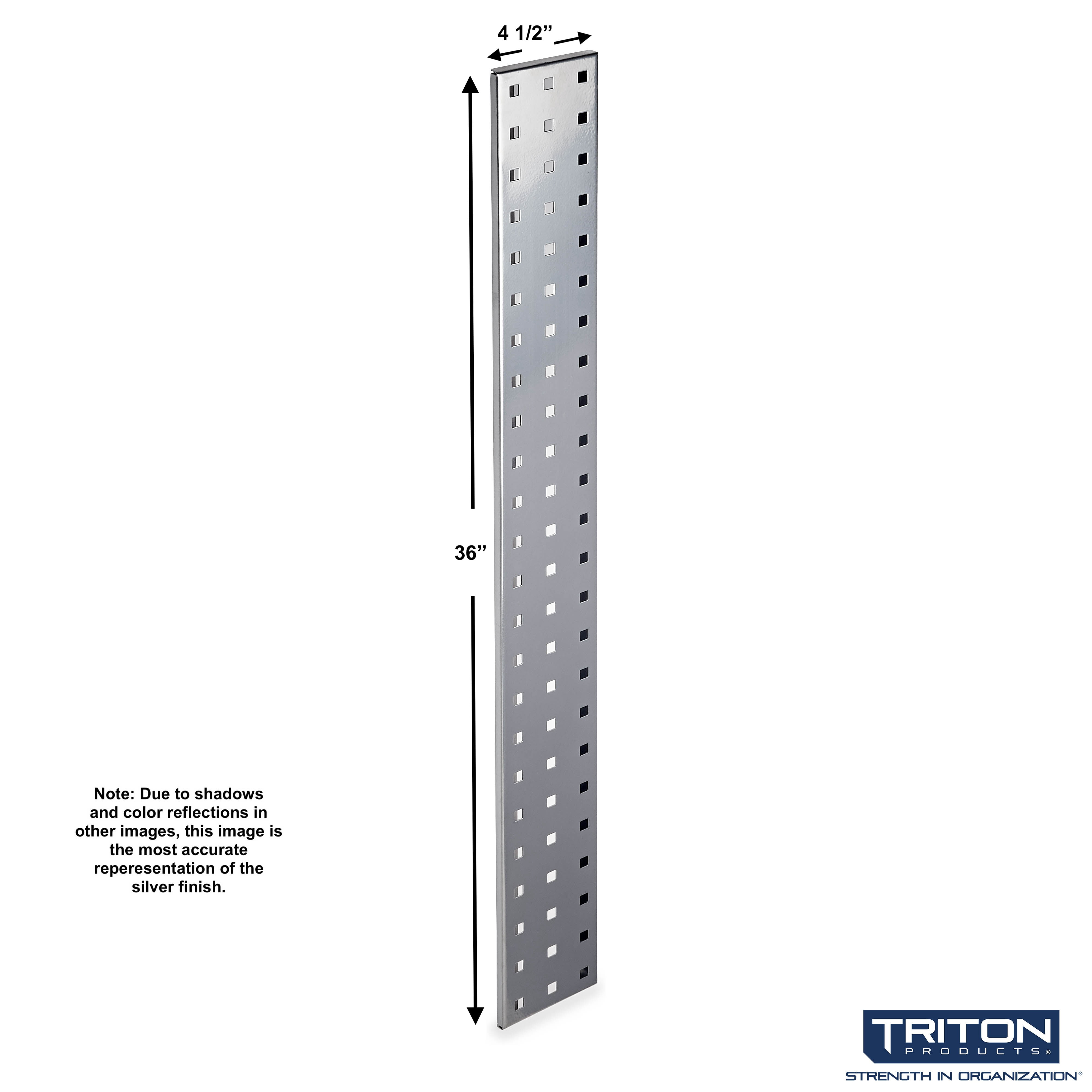 Triton Products® Silver Tool Pegboard Kit with (1) 36 In. x 4.5 In. 18 Gauge Steel Square Hole Pegboard and 8 pc LocHook Assortment