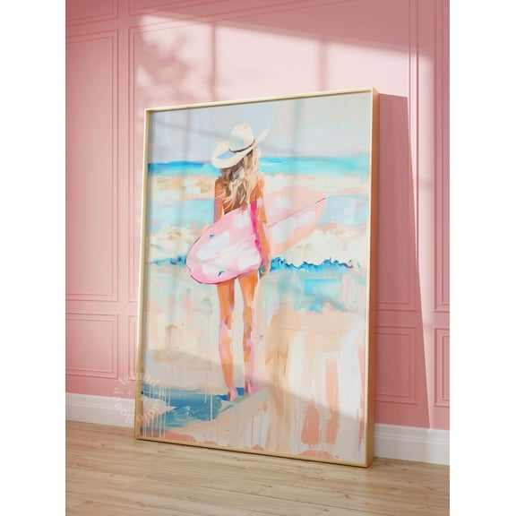 Miluva Coastal Cowgirl Wall Art, Surf Decor, Beach House, Blue Preppy Aesthetic, Cowgirl Aesthetic, Coastal Beachy Decor, Howdy Aloha Un Decor For Living Room Bedroom, 8x12 UNFRAMED