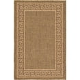 thumbnail image 1 of Unique Loom Outdoor Collection Transitional Indoor & Outdoor Casual Greek Key Border Area Rug, 3 Feet 3 Inch x 5 Feet, Brown/Light Brown, 1 of 2