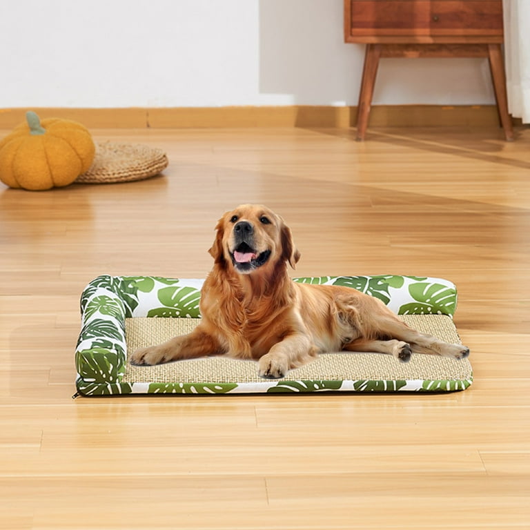 LWITHSZG Orthopedic Dog Bed Dog Cooling Mat Rattan Cooling Pad Summer Pet Bed for Dogs Cats Kennel Pad Breathable Pet Self Cooling Blanket Dog Crate Sleep Mat Walmart