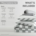 thumbnail image 6 of Regency Heights Queen Size Comforter Sets, 7-Piece Bed in a Bag Queen, Reversible Striped Comforter Bed Set with Sheets, Grey, 6 of 8